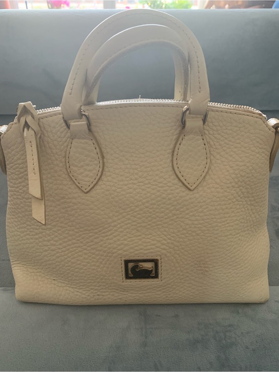 Dooney & Bourke Handbags - Dooney & Bourke Cream Pebbled Leather Satchel